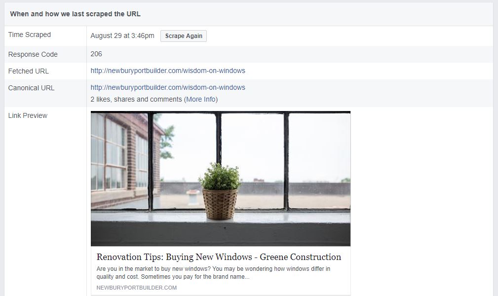newburyportbuilder.com facebook debugger